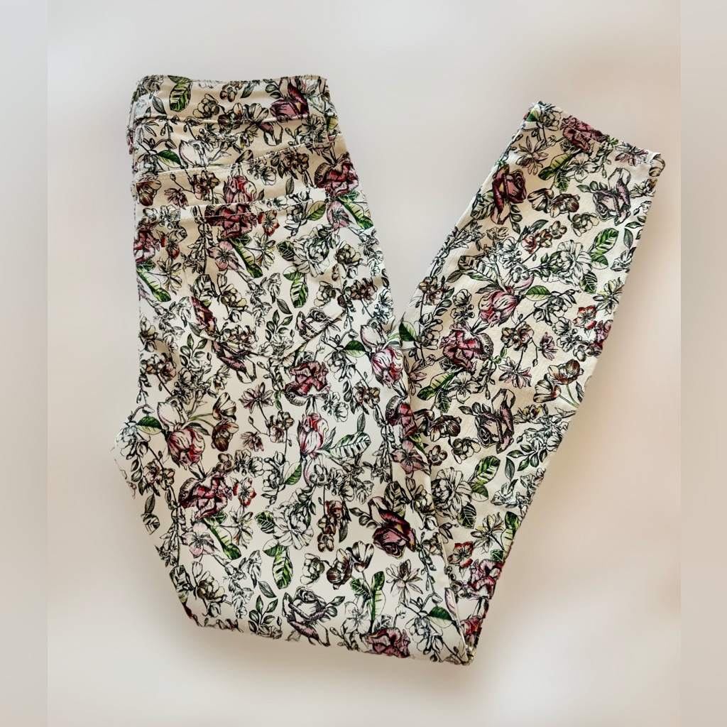 L’agence Slim Leg Cropped Jeans With Floral Print